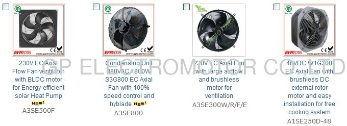 W3G300 Automotive 26V EC Axial Fan with Brushless DC Motor climate control for commercial vehicles