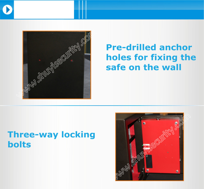 big steel fingerprint keylock safe box