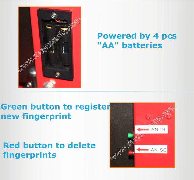 big steel fingerprint keylock safe box