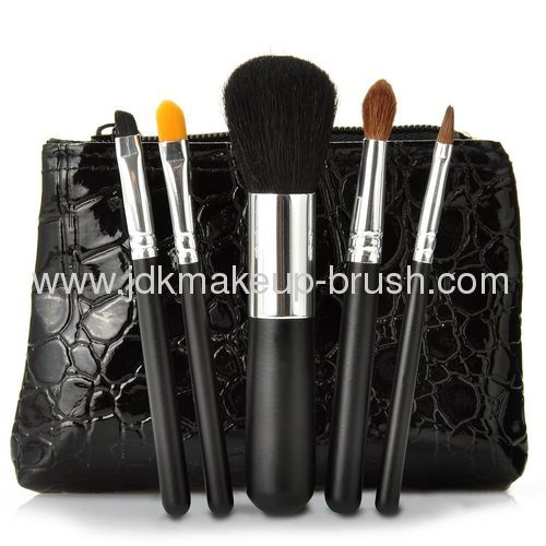 5 Pcs On The Go Brush Set With Moc Croc Bag OEM