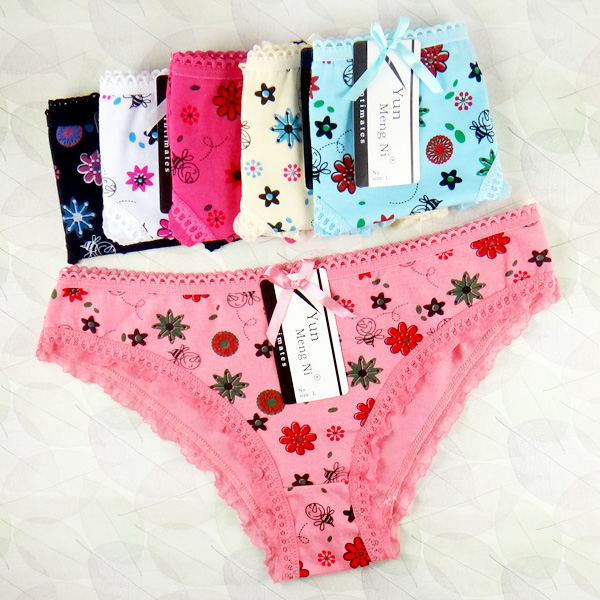Young girl Cheapest printing cotton panty underwear in stock 