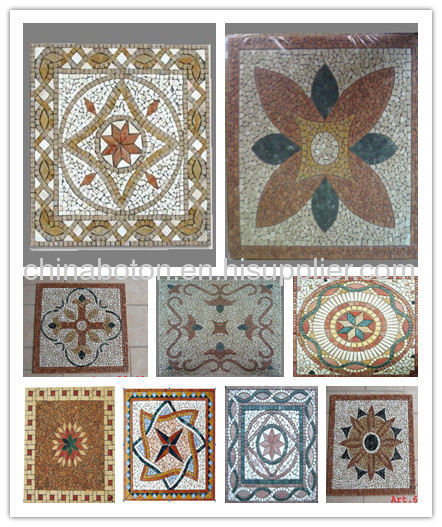 Decorative building material / natural stone / marble waterjet / mosaic pattern for hotel / mall flooring tile / wall