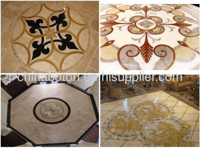 Decorative building material / natural stone / marble waterjet / mosaic pattern for hotel / mall flooring tile / wall