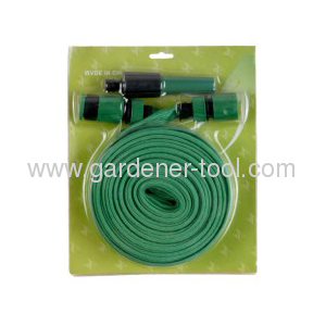 15M/50FT Flat Garden Hose With 2-function hose nozzle set