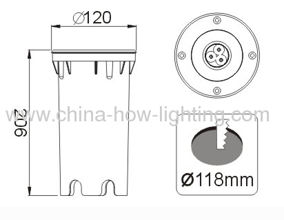 2.5W-6.5W LED In-ground Lamp IP67 with 3528SMD Epistar or Cree XP Chip