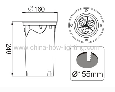 3.2W-16W LED In-ground Lamp IP67 with Aluminiu Material