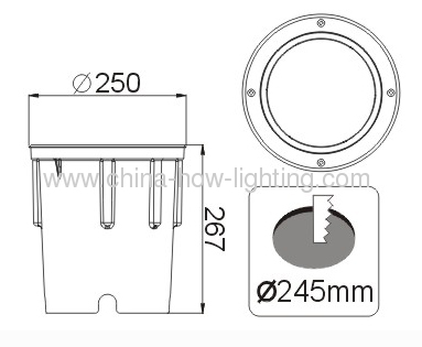 8.6W-38.4W Aluminium LED In-ground Lamp IP67 with Epistar or Cree XP Chips