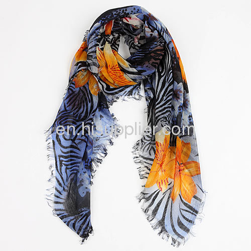 100% Cashmere Wool Textile Printing Large Square Scarves 