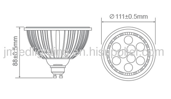 2013 new 12x1w gu10 ar111 led spotlight 12w 800lm