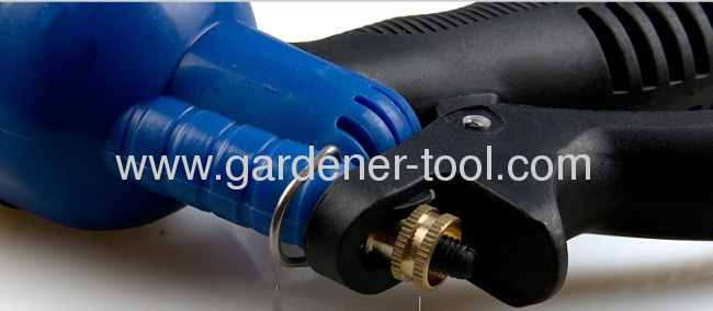 6-dial function plastic garden spray nozzle with soft hand and brass nut