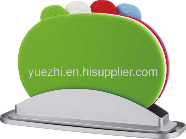 easy washed 4pcs index chopping board with water pan 