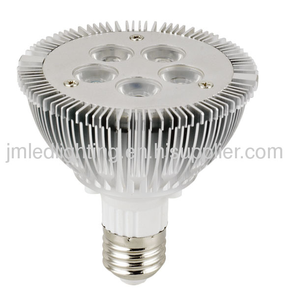 5x1w e27 par30 led spot light 350lm aluminium 95mm 