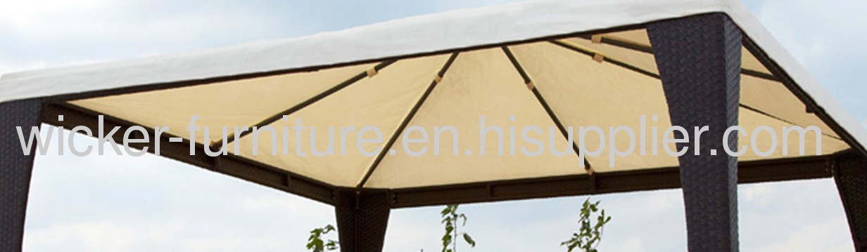 Garden rattan gazebo with 4legs and waterproof cloth roof