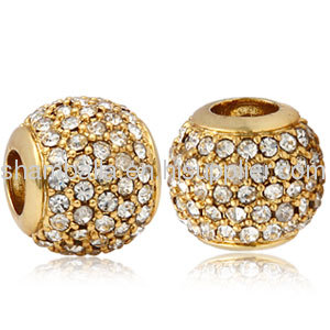 Gold european Pave Lights Charm Wholesale