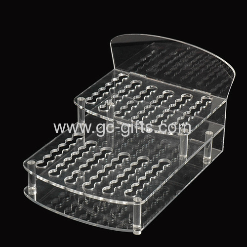 Acrylic cosmetic display stand with black thick base