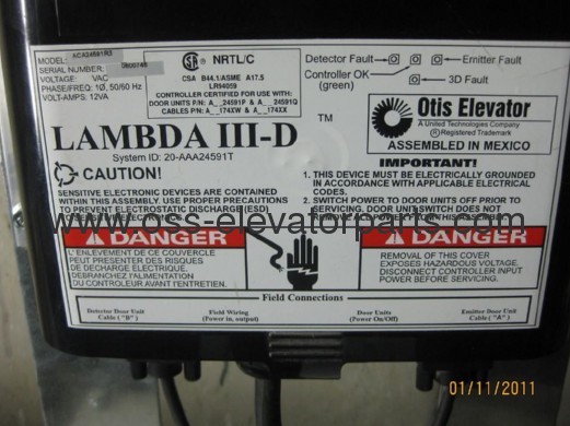 PC Board, 115 VAC for door light barriers LAMBDA III-D System ID 20-AAA24591T (modules ACA24591R1 and ACA24591R3)