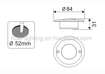 1W LED Recessed Light IP20 with 1pc Cree XRC Chip
