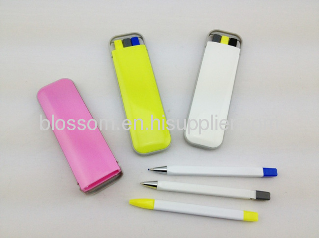 suits of pen ball pen highlighter penmechanical pencil case cheap stationery set