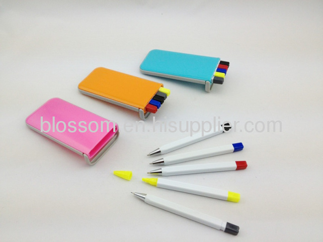 suits of pen ball pen highlighter penmechanical pencil case cheap stationery set