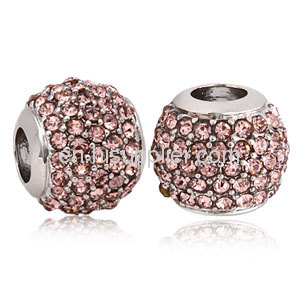 Wholeslae 2013 New Arrival Pave Crystal european Charm Beads