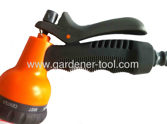 Advanced Plastic 8-function hose nozzle with non-slip hand