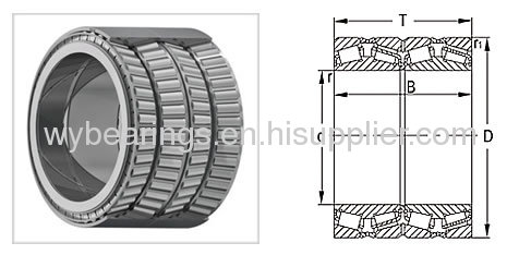 Four-row tapered roller bearing for rolling mill