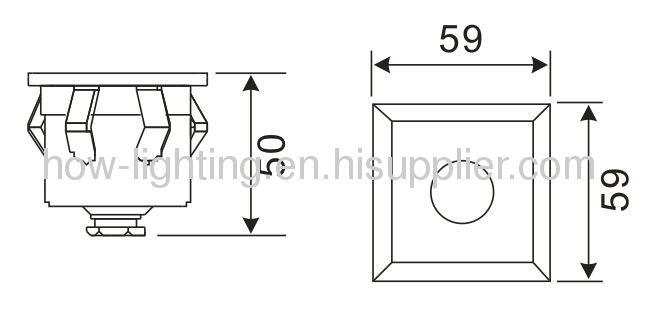 0.5W-1.5WLED Recessed Light IP65 with Square Shape Easy Installation