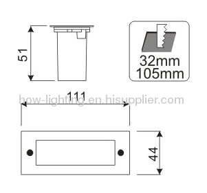 1W LED Recessed Light IP54 with Aluminium Material