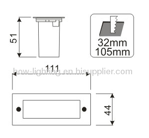 0.8W LED Recessed Light IP54 with 9pcs 5mm Straw LED