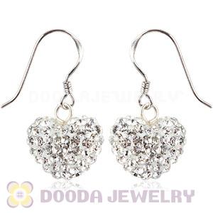 EdwardSparkle Crystal Heart Earrings (Sterling Silver and Crystal)