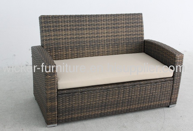 Patio knockdown wicker sofa