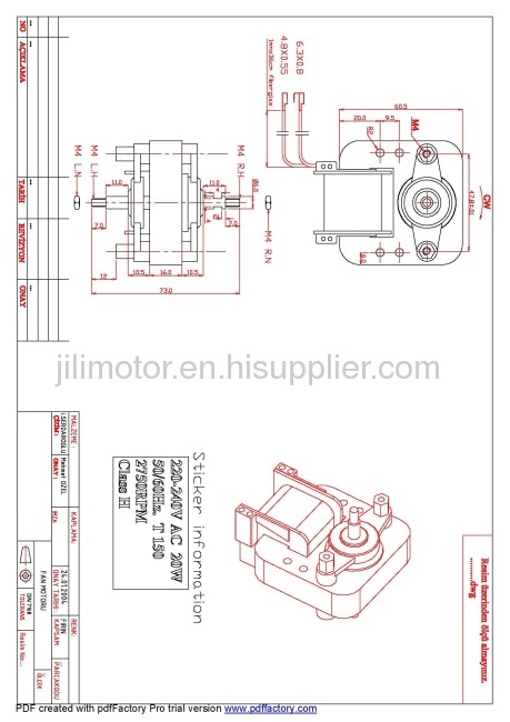 1500V/min 6w CW/CCW 2rpm 220velectric microwave oven motor