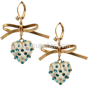 Wholeslae Cute Korean Style Crystal Drop Earrings With aBowknot Cheap