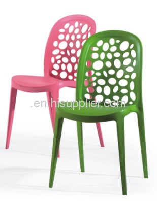 single plastic mould injection PP material hollowed-out side leisure chairs