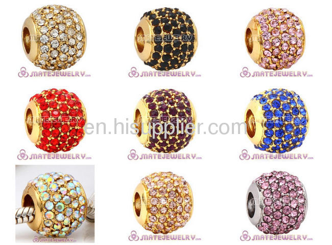 Wholesale 24K Gold Plated Copper european Swarovski AB Crystal Beads