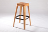 square modern classic solid wood steel rootrest haut bar stool