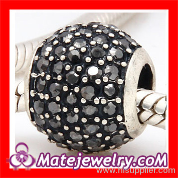 european Style Black Swarovski Crystal Silver Beads And Charms Sale