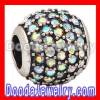 2013 european Sterling Silver Crystal AB Pave Lights With Crystal AB Austrian Crystal Charm