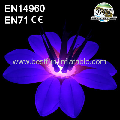 Giant Lighted Inflatable Flower For Stage Decoration