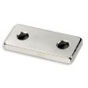 permanent Neodymium Block magnet with two countersunk holes