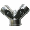 Zinc 2 Way Double Tap Adaptor with Individual On/Off Valves