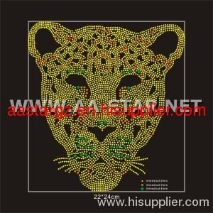 Panther rhinestone hotfix design,rhinestone transfer motif