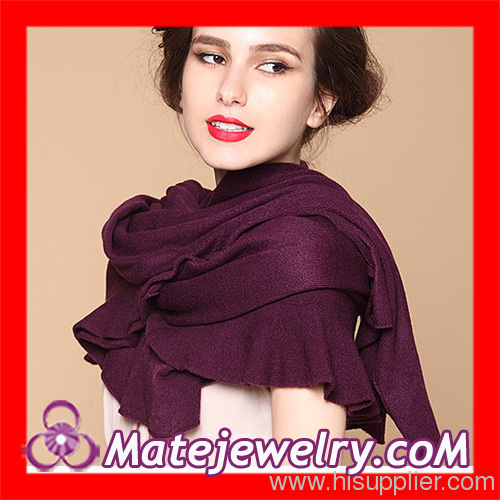 Fashion Plain Falbala Pashmina Shawl Stole Infinity Knitted Scarf