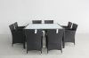 Restaurant furniture PE WICKER dining furniture square table and chair 9pcs