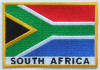 Stick-on and six thread colors, 50-80mm, 100% twill South Africa national embroidered flag patches