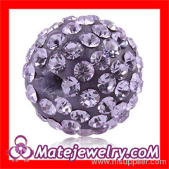 Handmade 12mm Lavender Shamballa Disco Crystal Pave Ball Beads