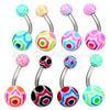 Custom Unisex No - Harmful Uv Ball Belly Piercing Rings / Belly Button Jewelry For Engagement
