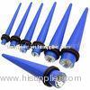 Light Blue 14mm, 16mm Ear Stretchers Tapers / Ear Spirals / Gem Body Jewelry For Party