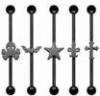 Black PVD Men, Guy Non - Allergic Attached Skull Industrial Barbells Jewelry Without Tags