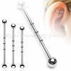 14g Triple Notched Ball Screw Industrial Barbells Jewelry / Tongue Ring Piercing For Party